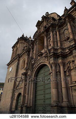 Low angle view of Cathedral Of Santo Domingo, Plaza de Armas, Cuzco, Peru View Large Photo Image Stock Photo - Low angle view of Cathedral Of Santo Domingo, Plaza de Armas, Cuzco, Peru. Fotosearch