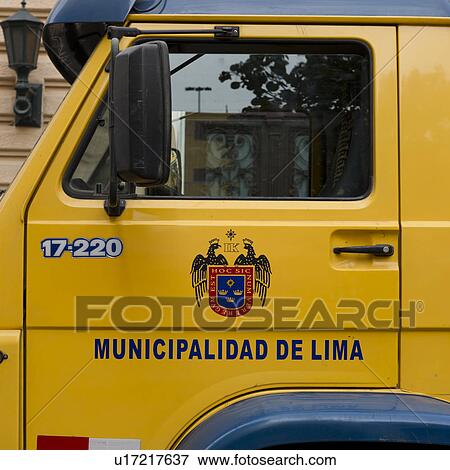 Municipality truck, Historic Centre of Lima, Lima, Peru View Large Photo Image Stock Photo - Municipality truck, Historic Centre of Lima, Lima, Peru. Fotosearch