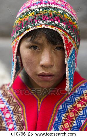 Portrait of a boy wearing a knit hat, Sacred Valley, Cusco Region, Peru View Large Photo Image Stock Photography - Portrait of a boy wearing a knit hat, Sacred Valley, Cusco Region, Peru. Fotosearch