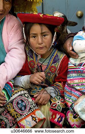 Portrait of a girl in traditional clothing, Cuzco, Peru View Large Photo Image Stock Photograph - Portrait of a girl in traditional clothing, Cuzco, Peru. Fotosearch