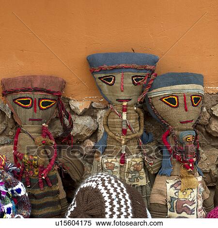 Stock Photography - Puppets at a store, Chinchero, Sacred Valley, Cusco Region, Peru. Fotosearch
