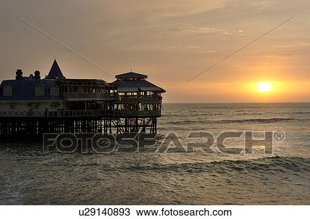 Stock Image - Restaurant at an ocean, La Rosa Nautica, Miraflores District, Lima Province, Peru. Fotosearch