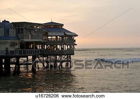 Restaurant at an ocean, La Rosa Nautica, Miraflores District, Lima Province, Peru View Large Photo Image Stock Photograph - Restaurant at an ocean, La Rosa Nautica, Miraflores District, Lima Province, Peru. Fotosearch