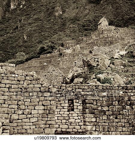 Stock Image - Ruins of The Lost City of The Incas, Machu Picchu, Cusco Region, Peru. Fotosearch