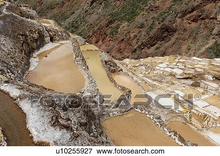 Stock Photo - Salt pond, Maras, Sacred Valley, Cusco Region, Peru. Fotosearch