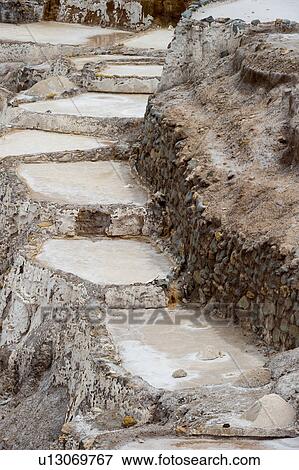 Stock Photo - Salt pond, Maras, Sacred Valley, Cusco Region, Peru. Fotosearch
