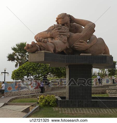 Stock Photography - Statue in a park, El Parque Del Amor, Av De La Aviacion, Miraflores District, Lima Province, Peru. Fotosearch