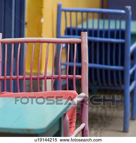 Stock Photography - Study chairs at a store in Pisac, Sacred Valley, Cusco Region, Peru. Fotosearch