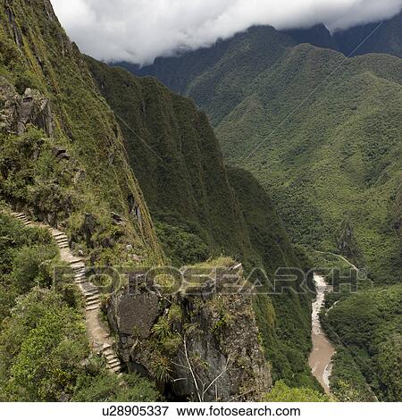 Stock Photo - The Lost City of The Incas, Mt Huayna Picchu, Machu Picchu, Cusco Region, Peru. Fotosearch