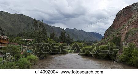 Picture - Urubamba River flowing through Sacred Valley, Cusco Region, Peru. Fotosearch