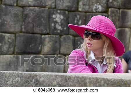Woman at The Lost City of The Incas, Machu Picchu, Cusco Region, Peru View Large Photo Image Stock Photo - Woman at The Lost City of The Incas, Machu Picchu, Cusco Region, Peru. Fotosearch
