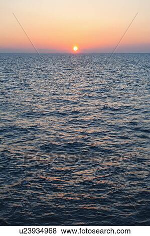 Aegean Sea horizon at sunset View Large Photo Image Stock Photo - Aegean Sea horizon at sunset. Fotosearch