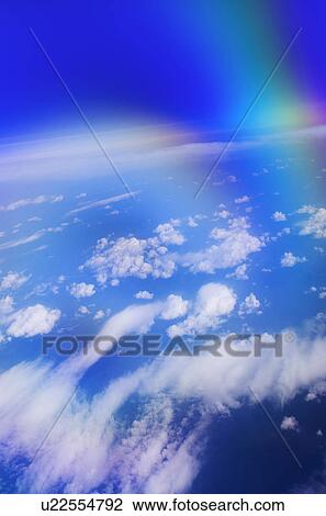 Stock Image - Aerial view of clouds over sea. Fotosearch