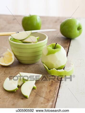 Apples being prepared for baking View Large Photo Image Stock Image - Apples being prepared for baking. Fotosearch