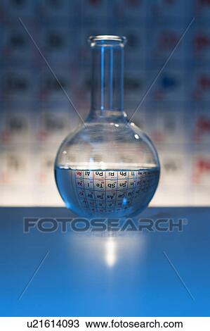 Beaker with periodic table in laboratory View Large Photo Image Stock Image - Beaker with periodic table in laboratory. Fotosearch