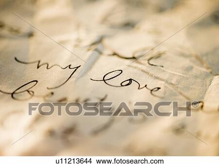 Close up of antique love letter on parchment View Large Photo Image Picture - Close up of antique love letter on parchment . Fotosearch