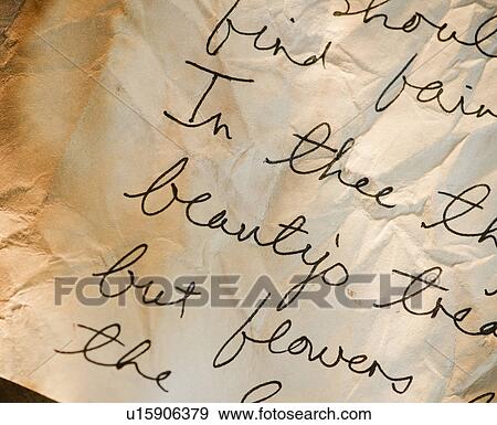 Close Up Of Antique Love Letter On Parchment Stock Photo Close Up Of Antique Love Letter On