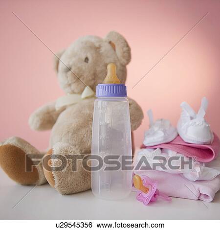 Stock Photograph - Close up of baby goods. Fotosearch