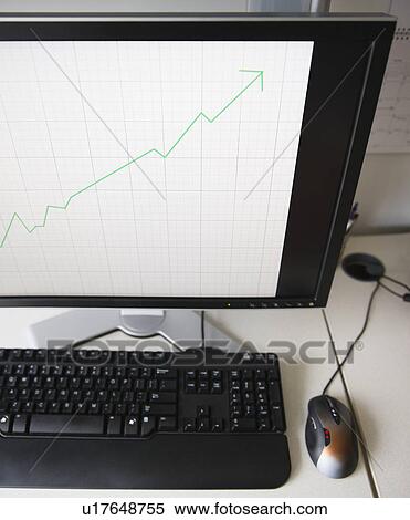 Stock Photography - Close up of chart on monitor. Fotosearch