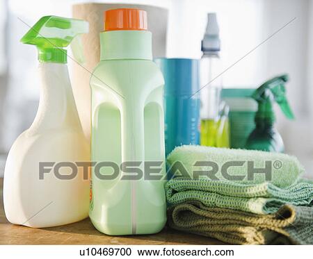 Close up of detergents and cleaning equipment View Large Photo Image Stock Image - Close up of detergents and cleaning equipment. Fotosearch