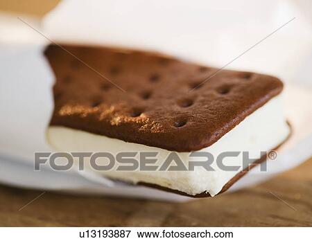 Close up of ice cream sandwich View Large Photo Image Stock Photo - Close up of ice cream sandwich. Fotosearch
