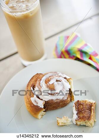 Close up of iced coffee and bakery View Large Photo Image Stock Image - Close up of iced coffee and bakery. Fotosearch