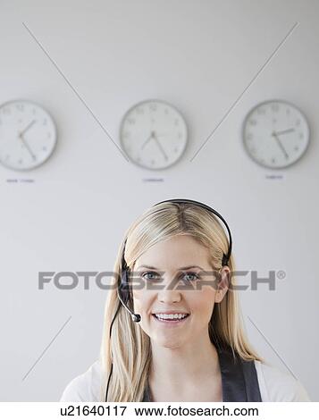 Stock Photo - Customer service representative at work. Fotosearch