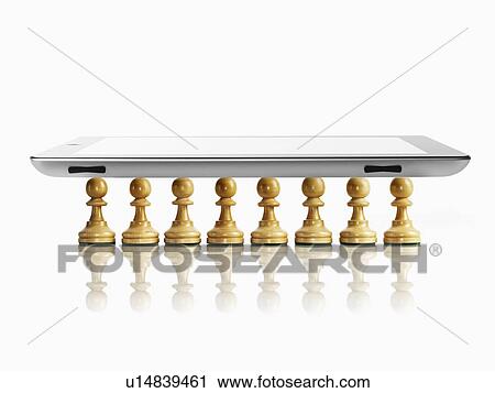Digital tablet on wooden chess pawns, studio shot View Large Photo Image Stock Image - Digital tablet on wooden chess pawns, studio shot. Fotosearch