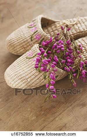 Flowers on slippers at spa View Large Photo Image Stock Photography - Flowers on slippers at spa. Fotosearch