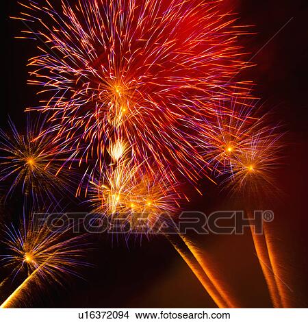 Picture - Fourth of July fireworks. Fotosearch