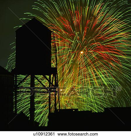 Stock Image - Fourth of July fireworks. Fotosearch