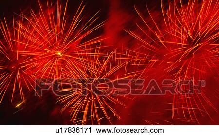Stock Image - Fourth of July fireworks. Fotosearch