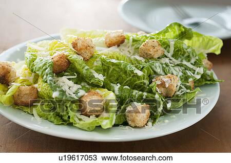 Fresh caesar salad on plate View Large Photo Image Stock Image - Fresh caesar salad on plate. Fotosearch