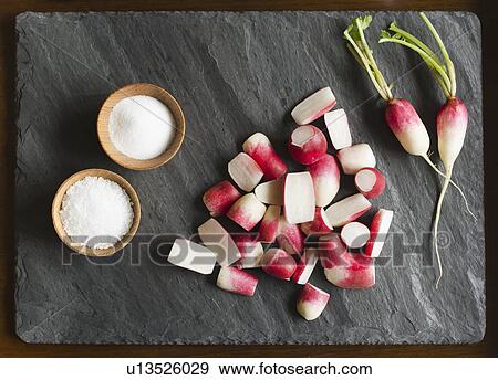 Fresh radishes with salt View Large Photo Image Stock Photo - Fresh radishes with salt. Fotosearch