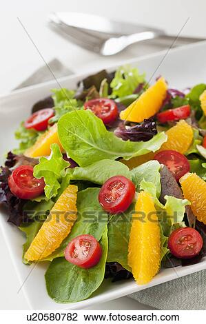 Stock Image - Fresh salad on plate. Fotosearch
