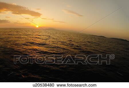 Greece, Aegean Sea horizon at sunrise View Large Photo Image Stock Image - Greece, Aegean Sea horizon at sunrise. Fotosearch
