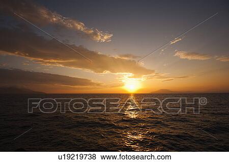Greece, Aegean Sea horizon at sunrise View Large Photo Image Stock Photo - Greece, Aegean Sea horizon at sunrise. Fotosearch