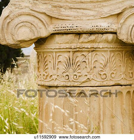 Stock Photo - Greece, Athens, Acropolis, Corinthian column ruin. Fotosearch