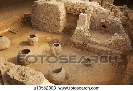 Stock Image - Greece, Athens, Archaeological site of Roman Bath. Fotosearch