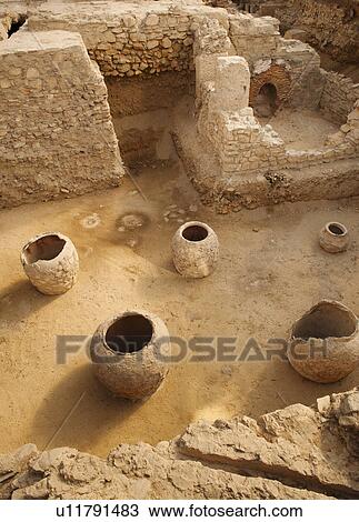 Stock Image - Greece, Athens, Archaeological site of Roman Bath. Fotosearch