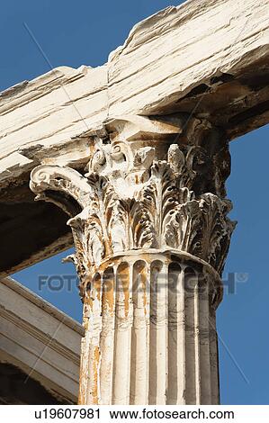 Stock Image - Greece, Athens, Corinthian column at Temple of Olympian Zeus. Fotosearch
