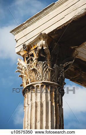 Stock Image - Greece, Athens, Corinthian column of Temple of Olympian Zeus. Fotosearch