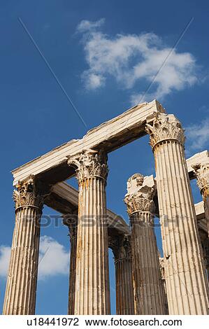 Stock Image - Greece, Athens, Corinthian columns at Temple of Olympian Zeus. Fotosearch