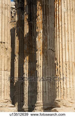 Stock Photo - Greece, Athens, Corinthian columns of Temple of Olympian Zeus. Fotosearch