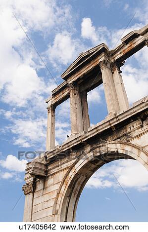 Greece, Athens, Hadrians Gate View Large Photo Image Stock Image - Greece, Athens, Hadrians Gate. Fotosearch