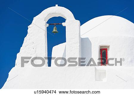 Picture - Greece, Cyclades Islands, Mykonos, Paraportiani church. Fotosearch