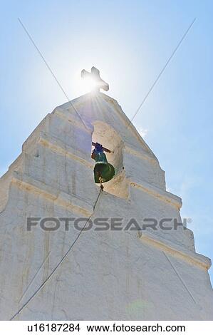 Greece, Cyclades Islands, Mykonos, Church bell tower View Large Photo Image Picture - Greece, Cyclades Islands, Mykonos, Church bell tower. Fotosearch