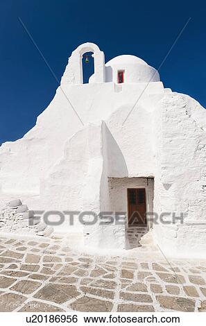Greece, Cyclades Islands, Mykonos, Paraportiani church View Large Photo Image Stock Photograph - Greece, Cyclades Islands, Mykonos, Paraportiani church. Fotosearch