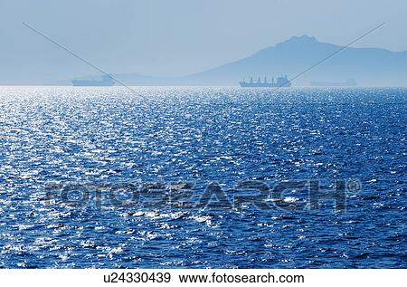 Greece, Oil tankers and cargo ships on Aegean Sea View Large Photo Image Stock Photo - Greece, Oil tankers and cargo ships on Aegean Sea. Fotosearch