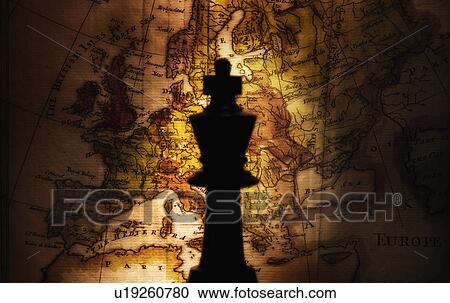 King chess piece on old world map View Large Photo Image Stock Image - King chess piece on old world map. Fotosearch